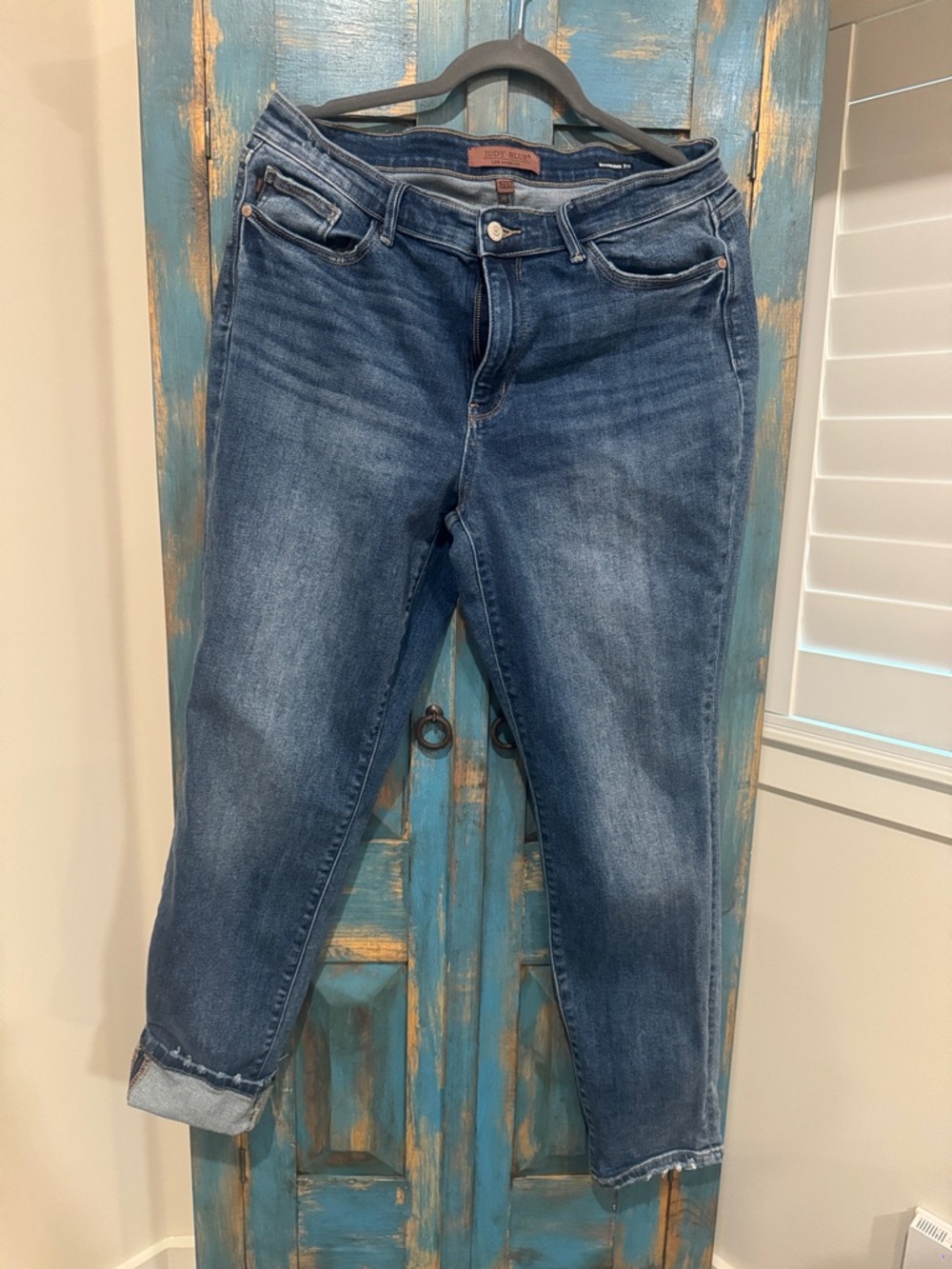 Judy Blue Women's Dark Blue Washed Boyfriend Jeans